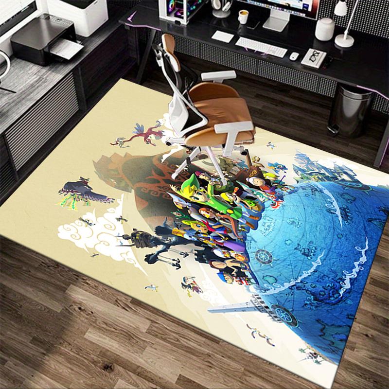 1pc Adventure Fantasy World Carpet for Playroom Bedroom Living Room Sofa Home Decor,kids Game Area Rug Non-slip Floor Mat Y826126
