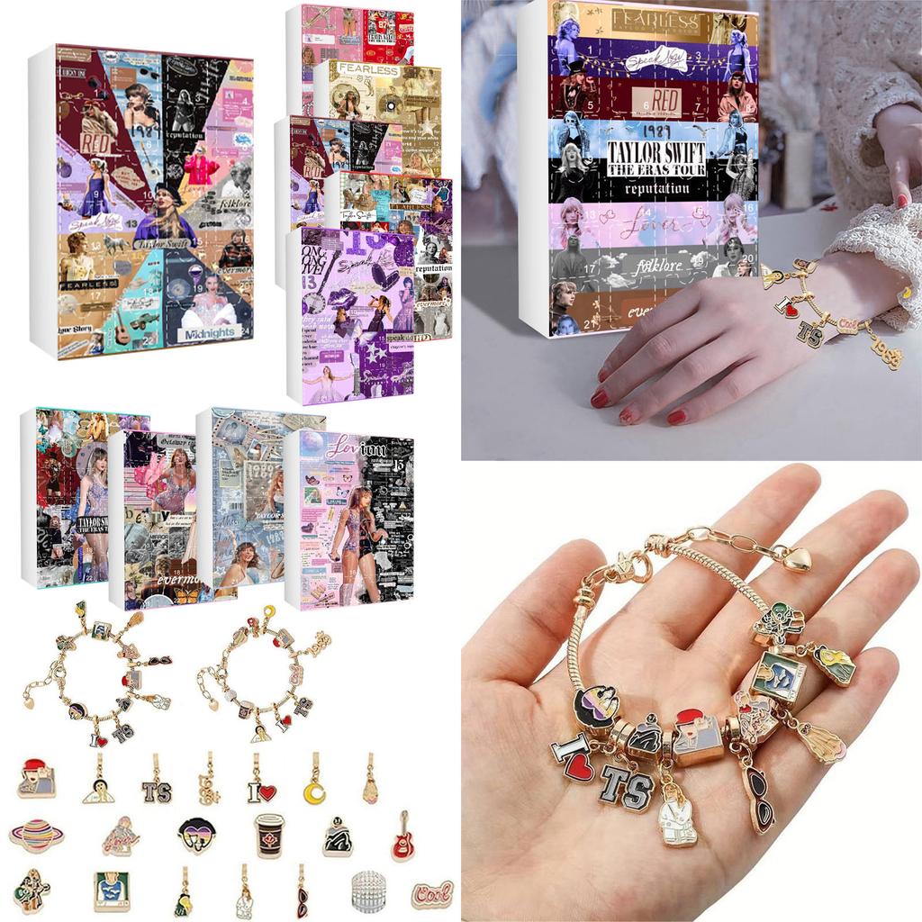 Подарки с адвент-календарем, набор для изготовления браслетов своими руками для детей и взрослых, рождественский календарь обратного отсчета на 24 дня, ювелирные подарки