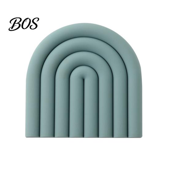 Wear-resistant Potholder Rainbow Silicone Pot Mat Heat Resistant Trivet for Hot Dishes Simple Design Non-Slip Table Placemat Kitchen Home Bar Outdoor
