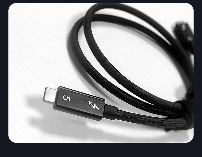 Кабель Thunderbolt 5 Type-C: 80 Гбит/с, поддержка дисплея 16K, зарядка 240 Вт, совместимость с Thunderbolt 4.