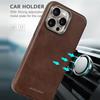 For Iphone 16 15 14 Plus 13 12pro Max Leather Metal Button For Magsafe Magnetic Wireless Charge Pc Hybird Pu Hard Case Cover