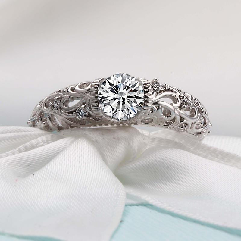 Подарки мода изящный циркон винтаж свадебные украшения женщины изящное помолвка 1шт любовь обручальное кольцо ручной работы