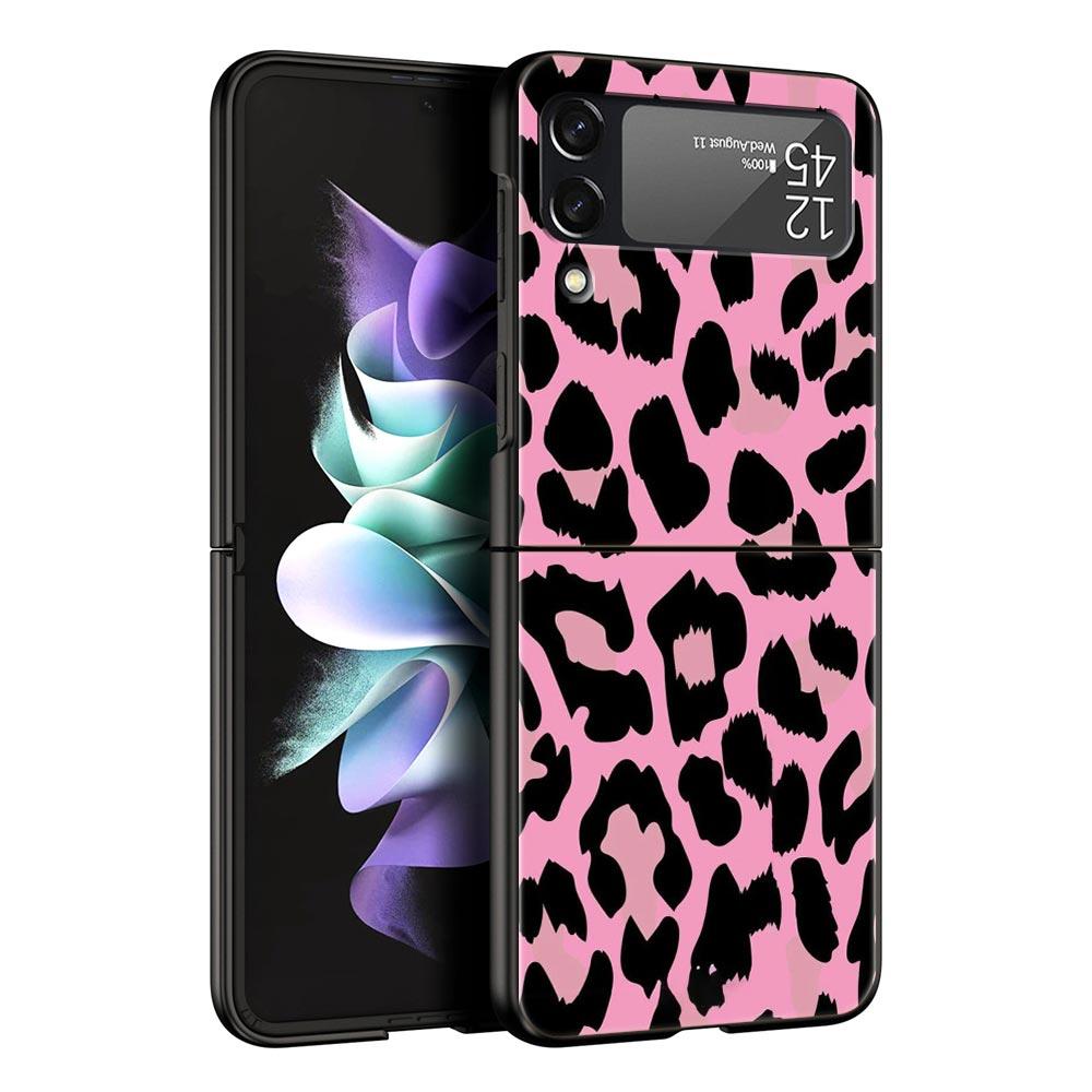 Чехол для телефона с леопардовым принтом для Samsung Galaxy Z Flip 6 5 4 3 Корпус для Samsung Z Flip3 Flip4 Flip5 Flip6 Жесткая крышка из поликарбоната