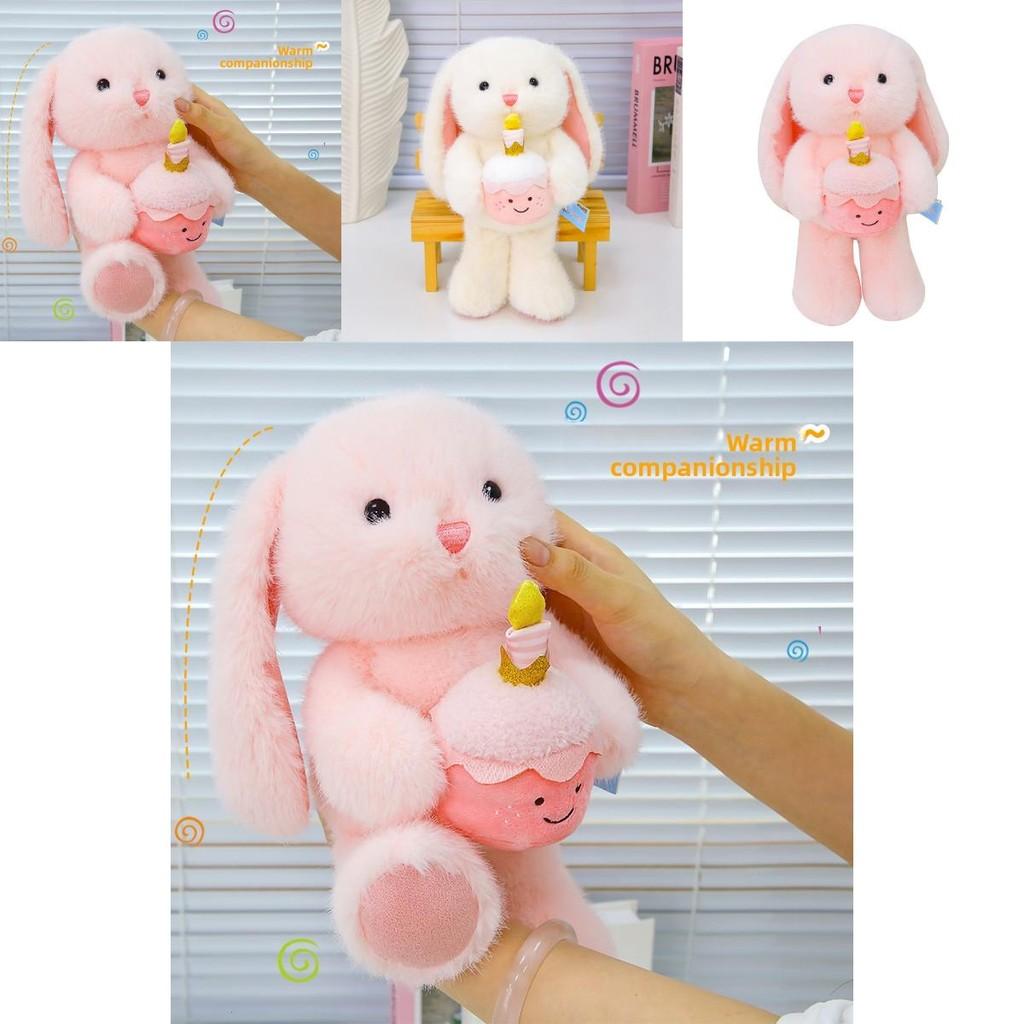Adorable Rabbit Stuffed Animal With Holding A Cake Design For Kids Play And Snuggling