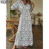 Женская мода лето весна рукава 3/4 V-образный вырез свободная талия повседневные платья
