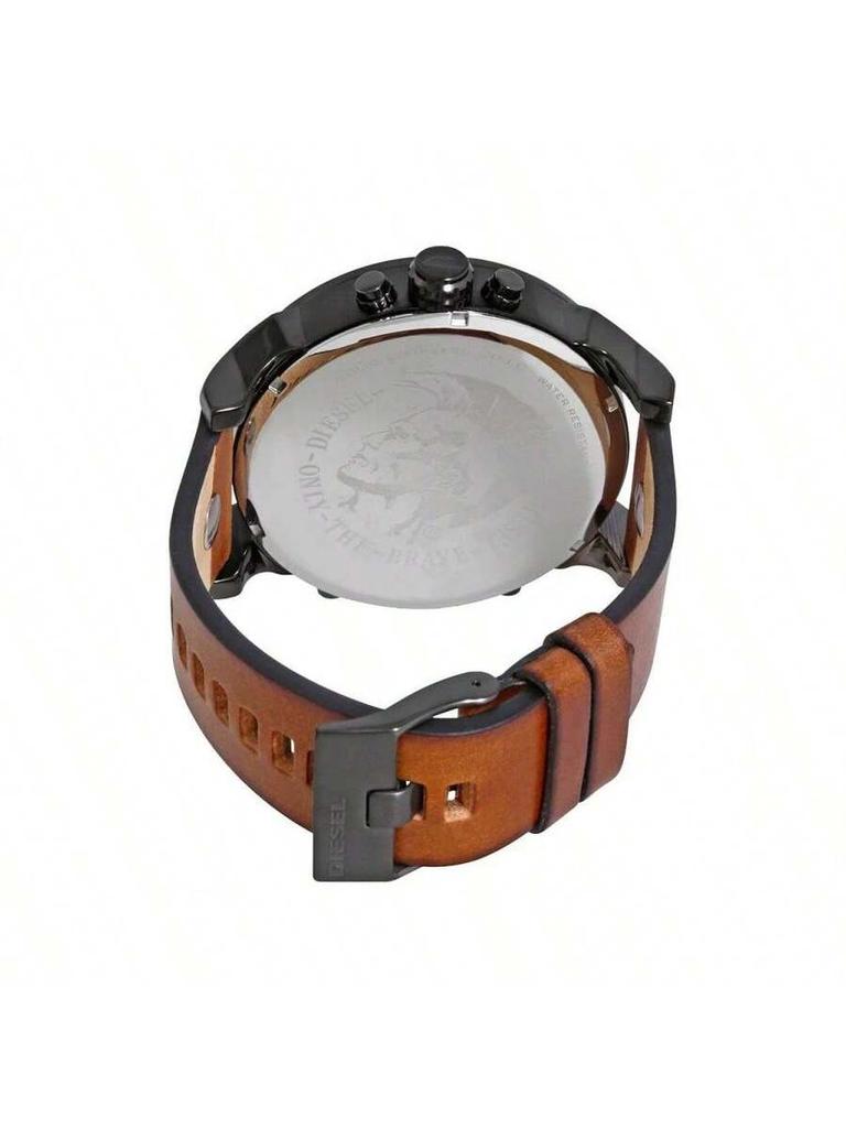 Diesel Мужской хронограф большого размера 57 мм с четырьмя часовыми поясами – Часы с кожаным ремешком, Идеальные для деловых поездок, свиданий и уличного стиля – DZ7394