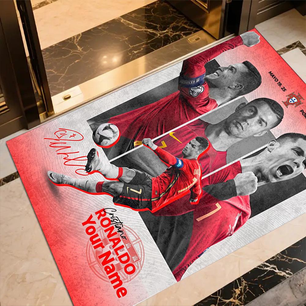 Cristiano Ronaldo (64) Personalized Name Floor Rug Office Rug Perfect for Outdoor Dormitory Decorate room Game Room Anti-slip Rug Office home decor
