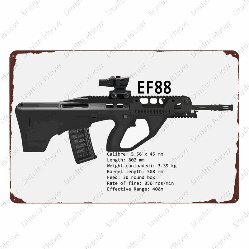 Винтажная металлическая табличка Узи, Плакат, Бар, Клуб, Кафе, Декоративная тарелка для комнаты, Жестяная картина с изображением винтовки, Для военных фанатов, Настенные наклейки