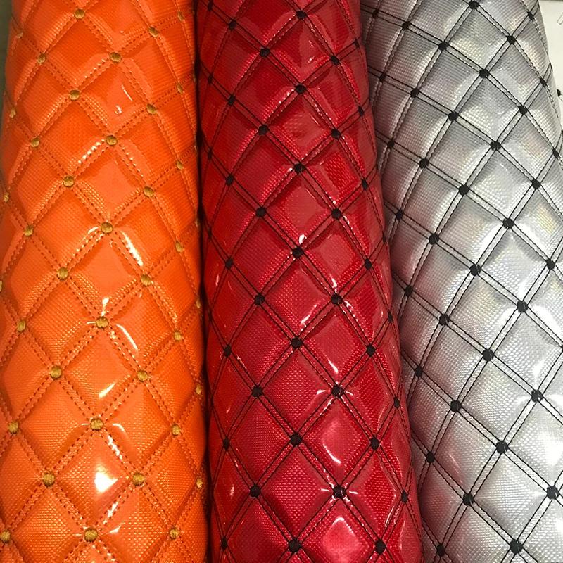 Толстая стеганая лазерная искусственная искусственная кожаная ткань для обивки потолка автомобиля, пола автомобиля, фона, декора, вышитая искусственная кожа