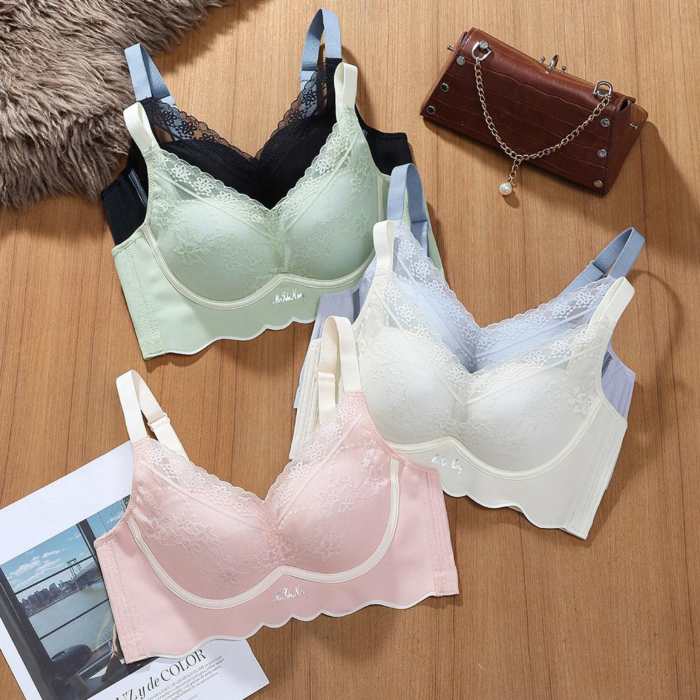 Кружевное регулируемое собрание, удобное нестальное кольцо, собирающее пороки груди, сексуальный бюстгальтер