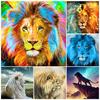 5D DIY Full Round Diamond Painting Lion King Series Cross Stitch Mosaic Rhinestone Image Animal Decoration Embroidery