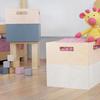Wooden Storage Box Model 1 - Handles - White and Natural Wood - 33 X 33 X 37 Cm