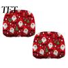 Funny Holiday Car Interior Styling 2Pcs Santa Headrest Covers, Christmas Printed Pillow Cases, Universal Fit Festive Travel Decorations for