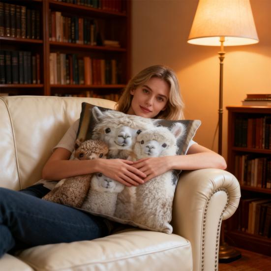 Alpaca Pattern Pillowcase Vivid Animal Printing Universal Size Pillow Cover with Hidden Zipper Home Decor