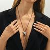 New Creative Sliver Color Pony Pendant Choker Necklace for Women Trendy Retro Adjustable Rope Chain Couple Neck Accessories