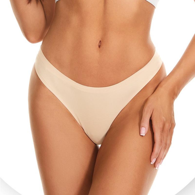 Женские Весенние и Летние Сексуальные Прозрачные Без Следов Ледяной Шелк Полуоблегающие Низкой Посадки Треугольные Трусы