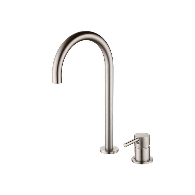 Никель/Серый Латунь Отдельный Смеситель для Раковины в Ванную Комнату Двух отверстий Однорычажный Горячий и Холодный Смеситель для Умывальника для Дома