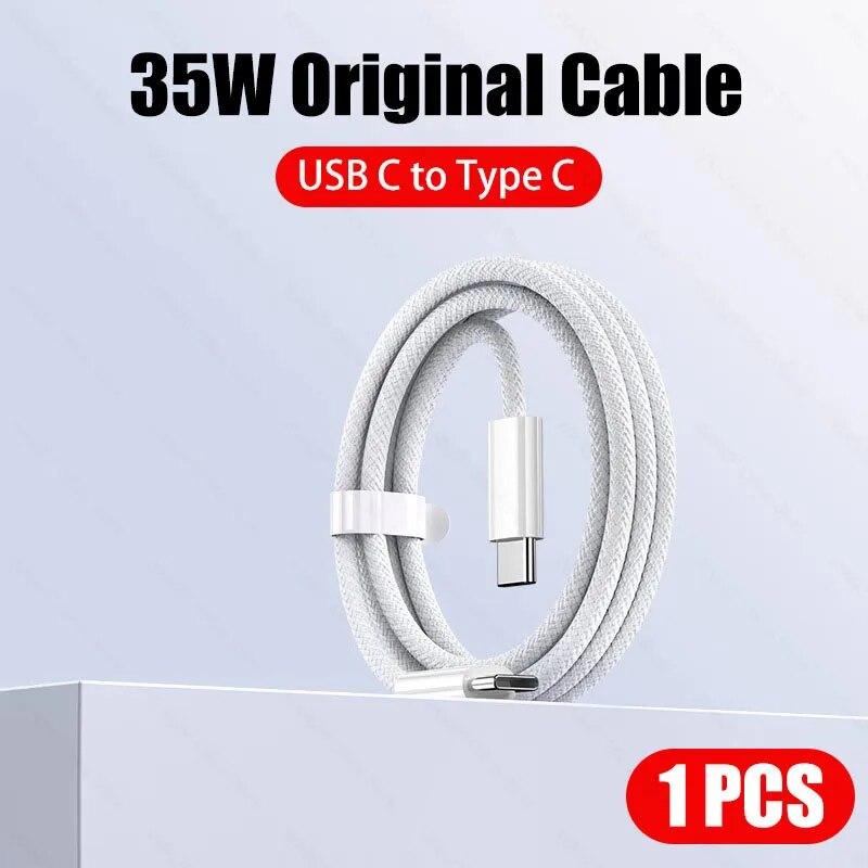 Кабель для быстрой зарядки 35 Вт для Apple iPhone 15 Pro Max USB C to Type C, зарядный кабель для аксессуаров для телефонов 15 Plus, провод передачи данных