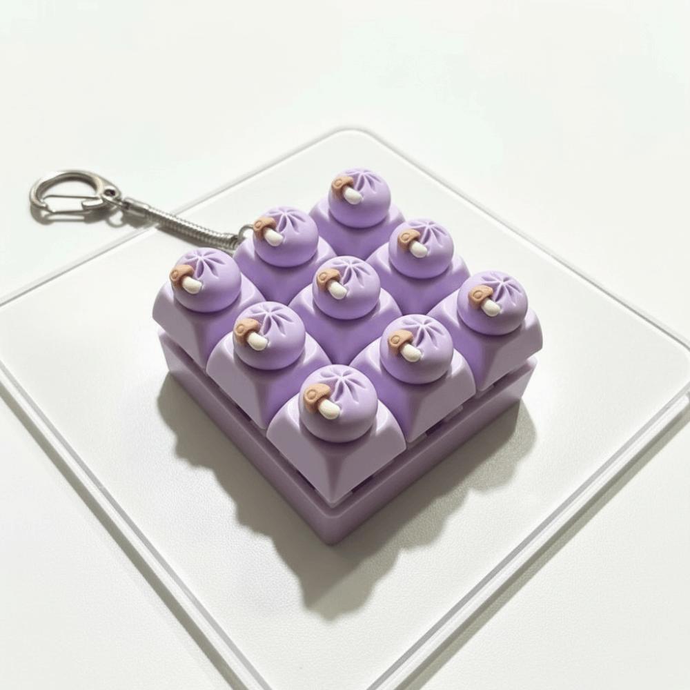 9 Button Fidget Keychain Dumpling Finger Keyboard Pendant Mini Keyboard Keychain Pass The Time
