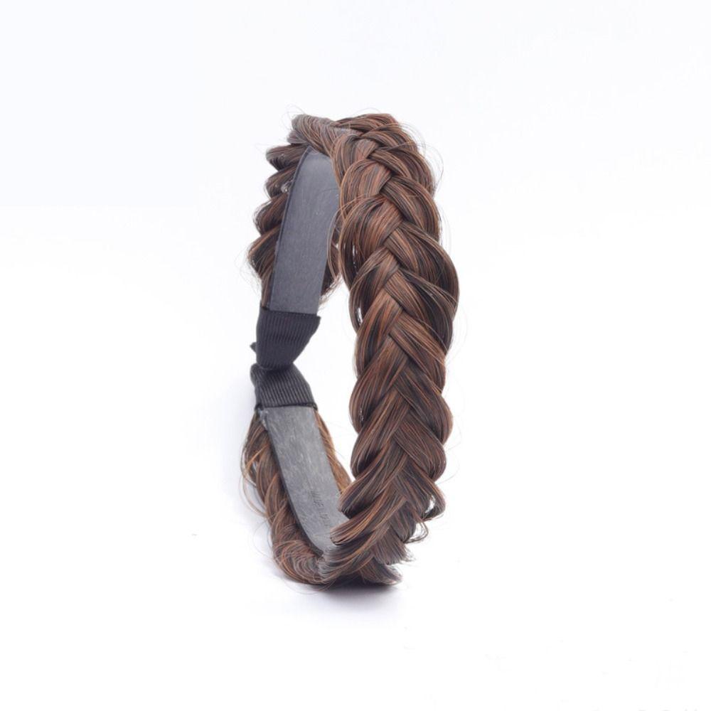 Style Braided Headband Twist Braid Hair Hoop Toothed Non-slip Hairband Wig Heat Resistant Wig