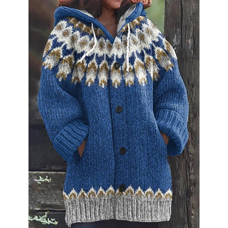 3D Printed Hooded Sweatshirt Coat Women Casual Loose Fit Long Sleeve Street Style Fall Winter
