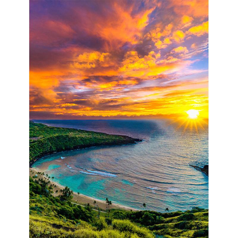 Полная дрель квадратная алмазная живопись Мост 5D DIY Алмазная вышивка Закат Мозаика Искусство Пейзаж Украшение дома