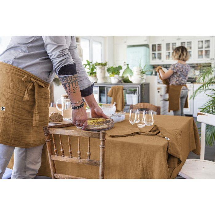 Tablecloth "Gaïa" 150 X 250 Cm "Cotton Gauze" - Gaïa Camel