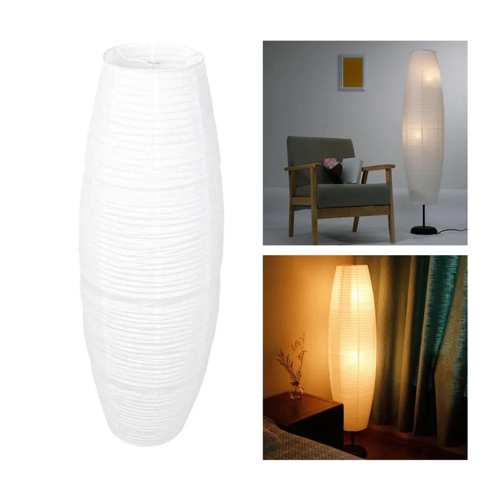 European Style Vertical Minimalist Lampshade Floor Lamp Living Room Bedroom Creative Cross-border Warm LED Paper Lighting Decoration