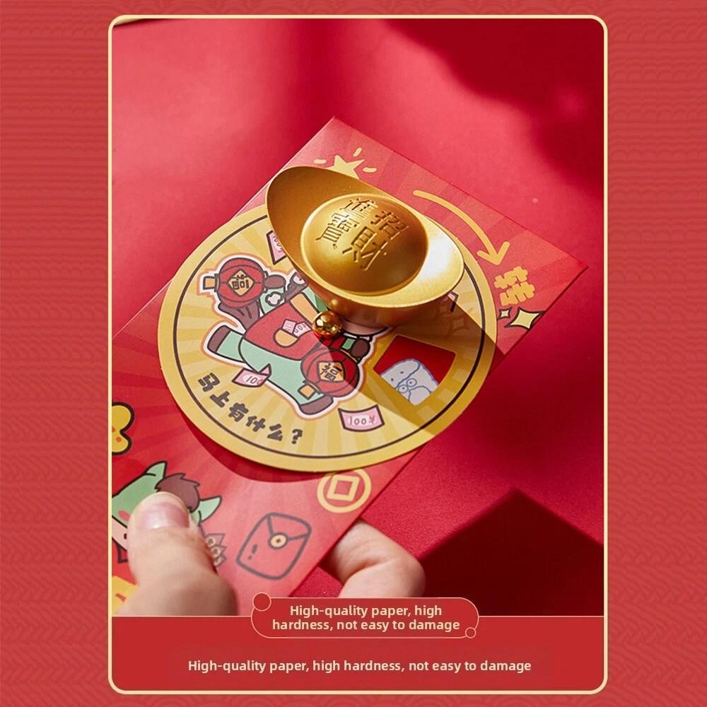 4 шт. Мультяшный конверт для денег на китайский Новый год, бумажное рукоделие, утолщенные конверты для счастливых денег, год Лошади, вращающиеся