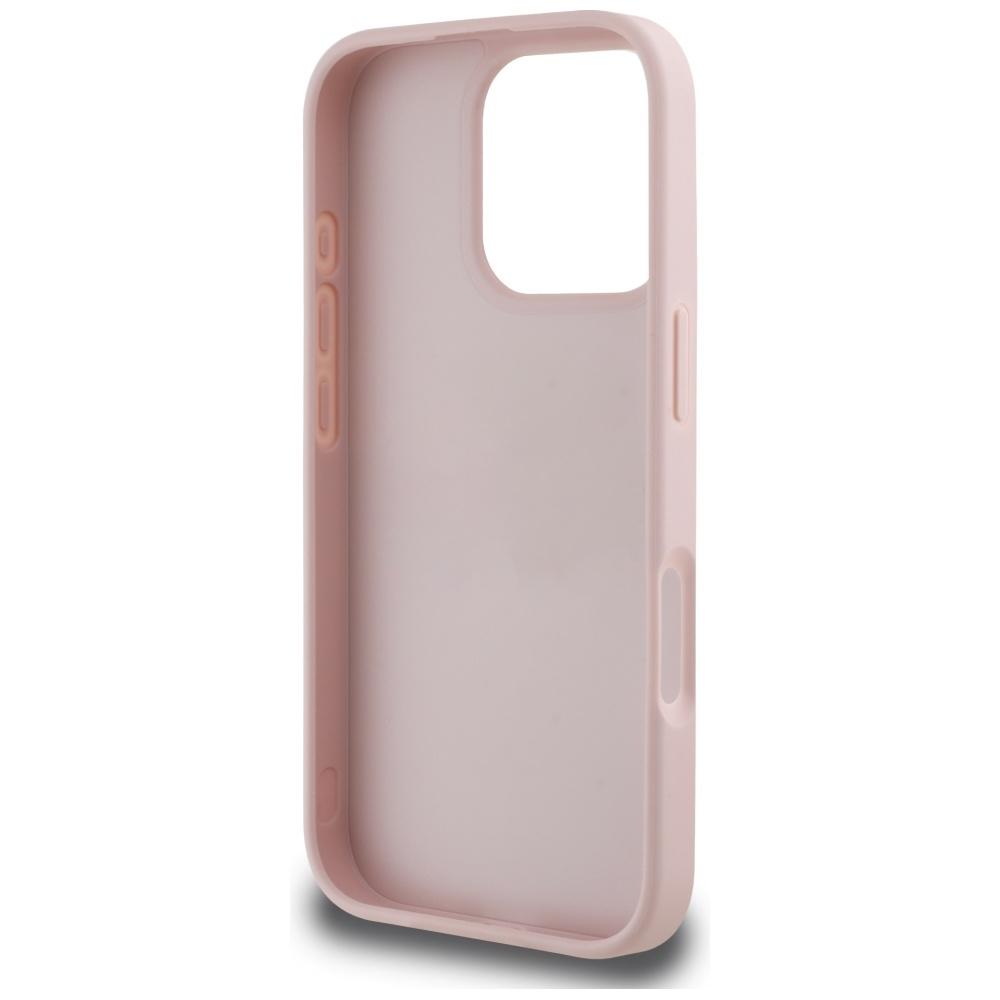 Guess Grained Roses Big 4G logo case for iPhone 16 Pro pink