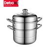 Двухъярусная пароварка Debo 26 см из нержавеющей стали