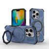 Shockproof Armor Case For iPhone 16 Plus 15 16 Pro Max Magnetic Airbag Protective Rotatable Anti-Drop Kickstand Cover