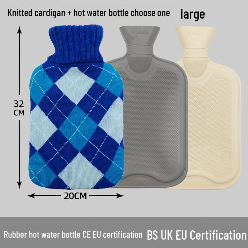 Explosion-Proof Hot Water Bottle: Rubber Design for Stomach and Feet, Long-Lasting Warmth
