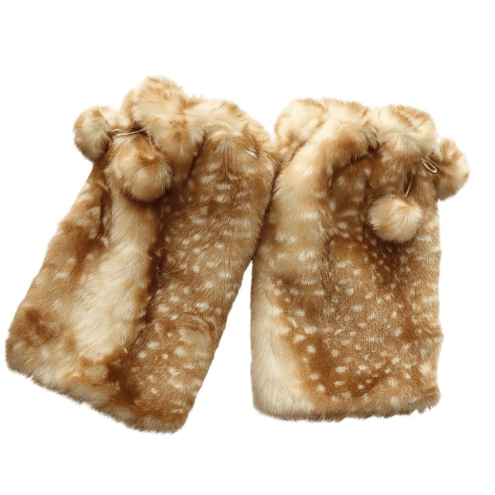 Y2k Furry Leg Warmers Fawn Dot Plush Leg Coverings Fashion Winter Leg Warmers Accessories