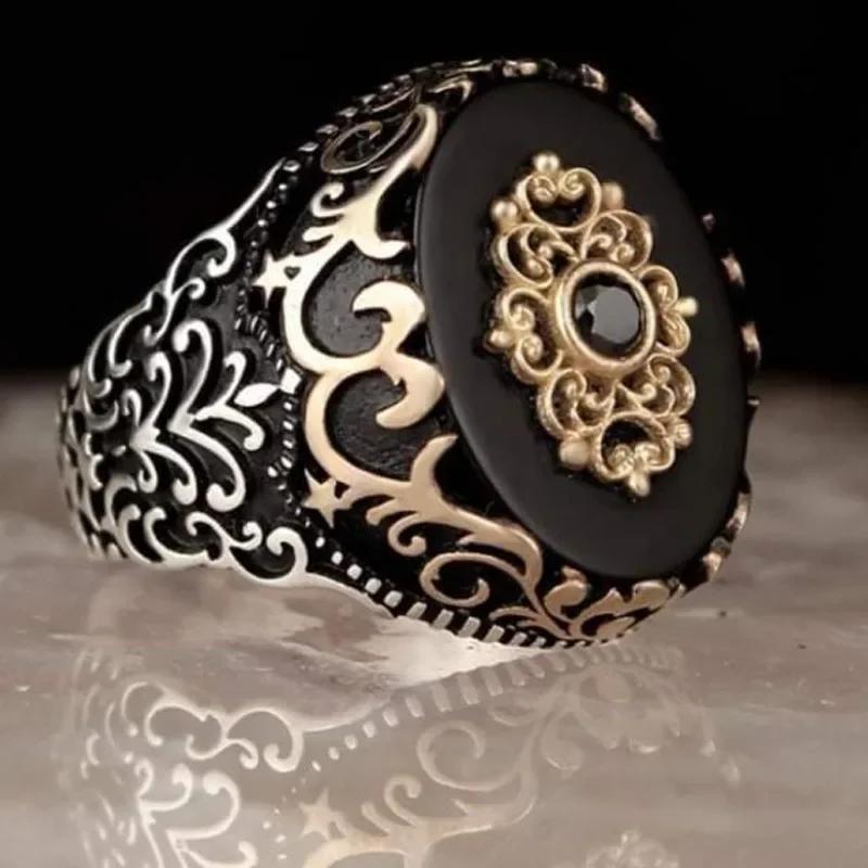 Новый Медный Материал Открытое Регулируемое Кольцо Янтарь Циркон Личность Высокий Циркон Мода Роскошь Бизнес Мужское Высококлассное Кольцо