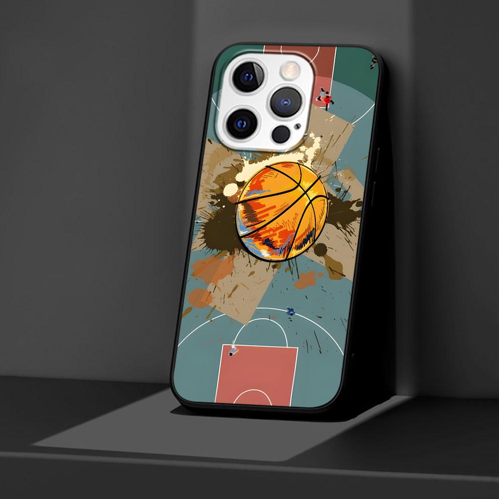 Баскетбольное кольцо Спортивный чехол для Apple iPhone 14 11 7 SE 2020 8 X XS 13 12 Mini XR 15 Pro Max Силиконовый Черный Мягкая крышка для телефона