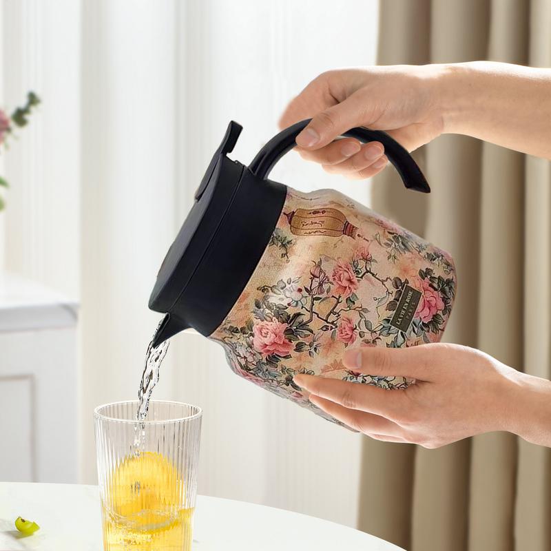 Винтажный цветочный узор термос для чая кофейник разделительный чайник теплоизоляция бытовой простой узор изысканный