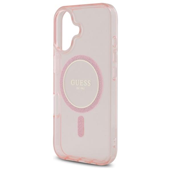 Guess Guhmp16Shfgerep Iphone 16 6.1     Różowy/Pink Hardcase Iml Glitter Circle Magsafe