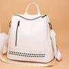 Fashion Backpack Women Soft Leather Backpack Female White Shoulder Bags Travel Back Pack School Backpacks for Girls Sac A Dos