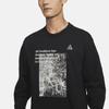 Nike Футболка с круглым вырезом и принтом букв, в американском стиле с длинным рукавом, мужские топы, черный цвет FN7319-010