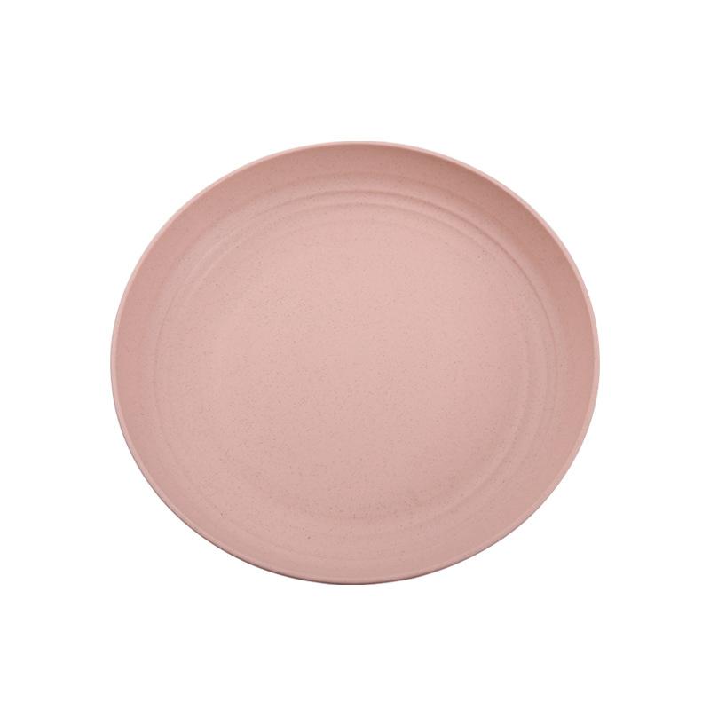 1 шт. Однотонные экологически чистые тарелки для фруктов, тарелки из пшеничной соломы, небьющиеся столовые приборы, пригодные для мытья в посудомоечной машине, полезные для здоровья ребенка