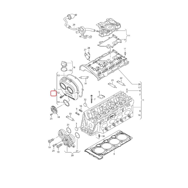 Engine Timing Cover Bolt 06J103831 for Octavia Kodiaq Superb Yeti Karoq A1 A3 S3 A4 S4 A6 S6 Touran Phideon Passat 06J 103 831