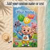 Beach TowelCocomelon Custom Name Text Personalized Soft Towel for Beach Pool Indoor Home Decor Gift