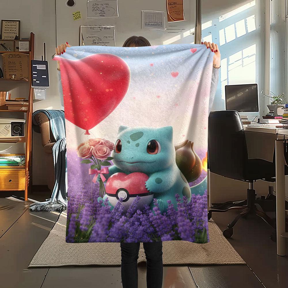 1Pc Balloon Cluster Print Flannel Blanket, High quality Comfortable for All Seasons, Home Decor, Warmth and Comfort, Perfect for Christmas Gifts