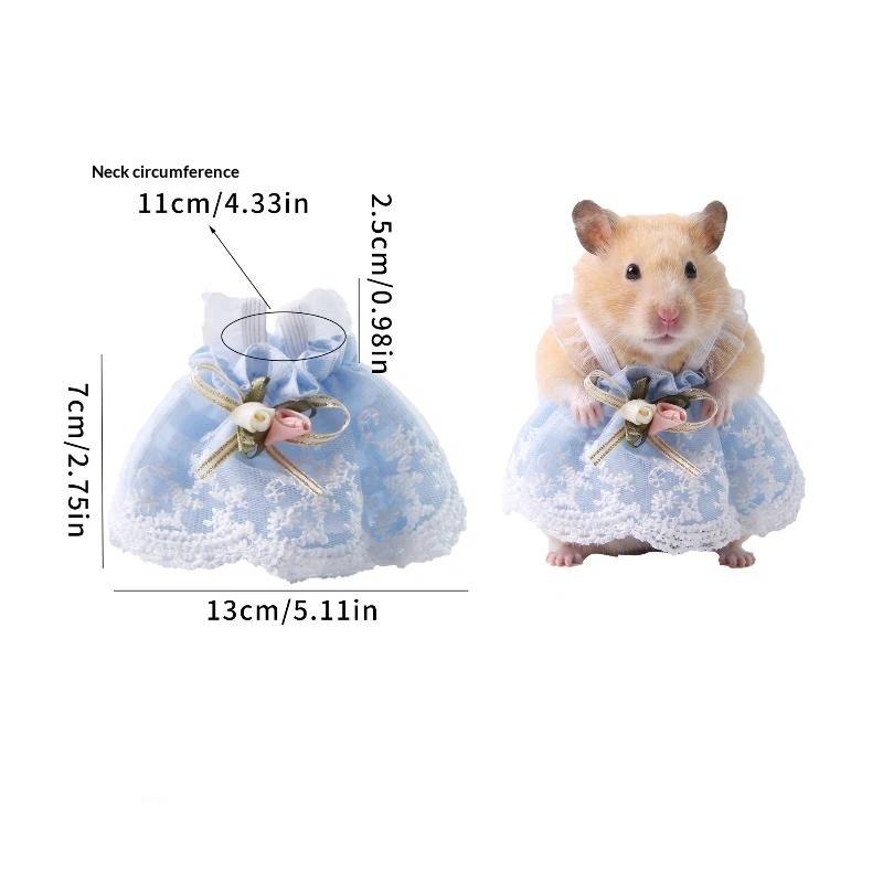Mini Hamster Lace Flower Dress Sweet Princess Style Pet Clothes 1Pcs for Dwarf Hamster Golden Bear Small Pet Supplies