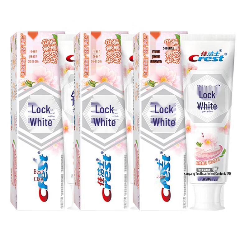 Crest Dual-Color Whitening Toothpaste, Peach Blossom Scent