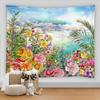 3D Colorful Flower Tapestry Beach Wall Tapestry Psychedelic Home Living Room Background Wall Fabric Decorative Tapestry