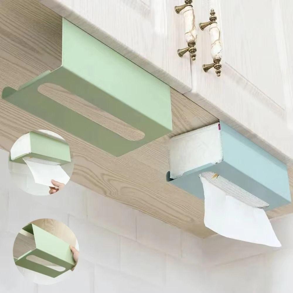 Under Cabinet Paper Towel Holder Strong Load-bearing Paper Towel Rack Tissue Box  Bathroom