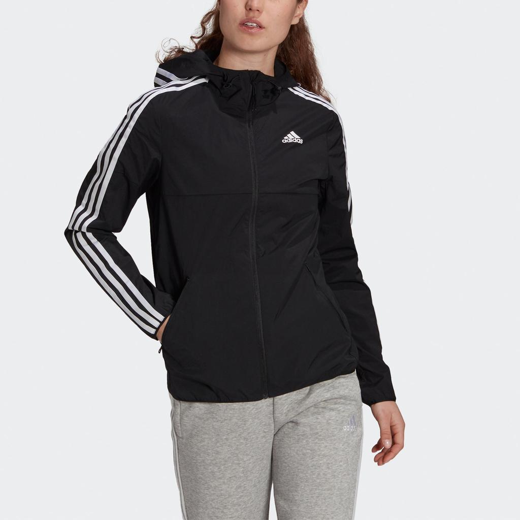 adidas Легкая ветрозащитная свободная уличная куртка Классическая контрастная расцветка Повседневная спортивная верхняя одежда Черно-белая Женская GQ0565
