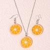 Ювелирные украшения Модные серьги-фрукты Ожерелье Персонализированный Простой Ювелирный набор из смолы с долькой лимона для женщин